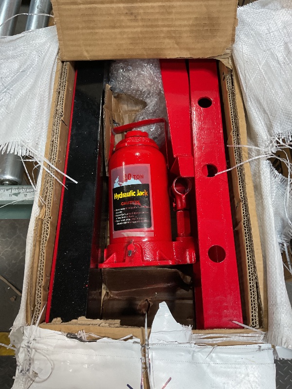 View 3 of **PARTS ONLY **20 T Hydraulic Shop Press, H-Frame, 7-Hold Adjustable Height, with Movable Plates and Dust Cover, for Garage or Professional Users, Red