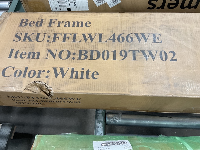 Photo 1 of ***PARTIAL SET, BOX 2 ONLY***Bunk Beds Twin over Full Size, LEGAHOME Metal Bunk Beds for Kids, Twin Over Full Kids Bunk Bed with Full-Length Guardrail, for Adults Dorm Bedroom Guest Room, No Box Spring Needed, White