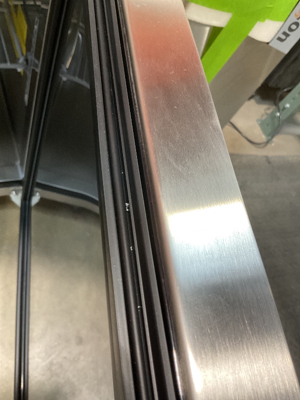 Photo 1 of **DIRT**VEVOR 67"W Commercial Refrigerator, Pizza Prep Refrigerated Table, 19.3" Ultra Wide Countertop Food Prep Fridge, 20.3 Cu.Ft Single Door Salad Prep Fridge, 9 Pans Pizza Make Worktop with Cutting Board