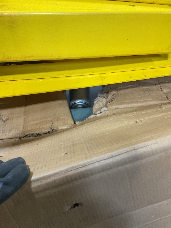View 4 of **MISSING BLACK EXTENSION PIECE. Selling for parts**2-Ton Folding Engine Hoist Cherry Picker 4400 Lb Capacity Hydraulic Shop Crane with Telescoping Boom 6 Caster Wheels for Automotive Repair Garage Use Includes Hitch and Storage Stand Yellow
