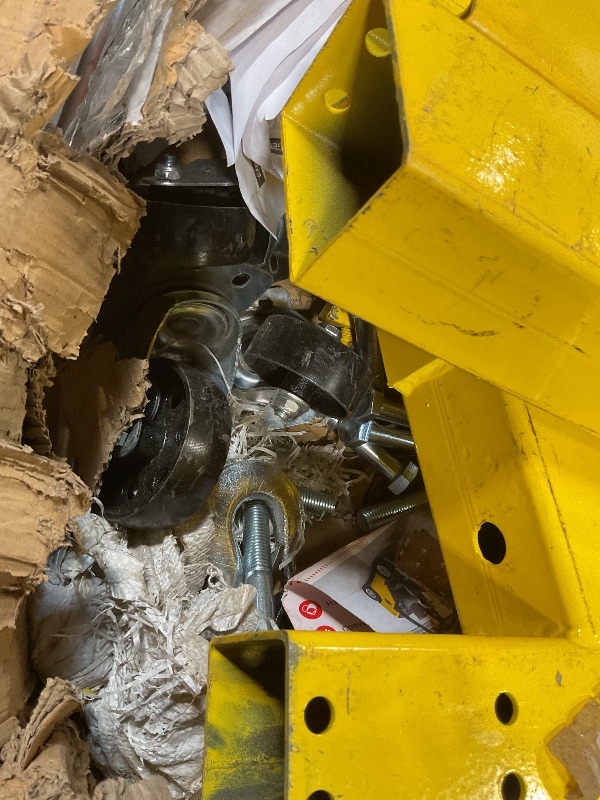 View 5 of **MISSING BLACK EXTENSION PIECE. Selling for parts**2-Ton Folding Engine Hoist Cherry Picker 4400 Lb Capacity Hydraulic Shop Crane with Telescoping Boom 6 Caster Wheels for Automotive Repair Garage Use Includes Hitch and Storage Stand Yellow