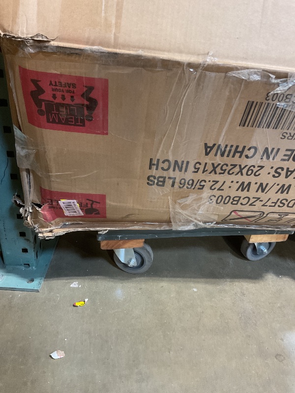 Photo 1 of **SELLING FOR PARTS AS PARTIAL SET. BOX ONE OF TWO**Shintenchi 7 Pieces Patio Furniture Sets Outdoor All-Weather Sectional Patio Sofa Set PE Rattan Manual Weaving Wicker Patio Conversation Set with Glass Table&Ottoman Cushion and Red Pillows, Beige