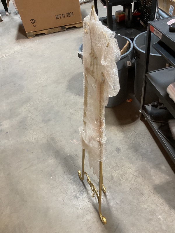 Photo 1 of 20"L x 26.75"W x 56.5"H Large Easel Stand for Display, Adjustable Heigh Metal Gold Easel Stand with Chain Support, Heavy Duty Easel for Mirror, Sign, Wedding, Picture Frame. (No Installation Required)