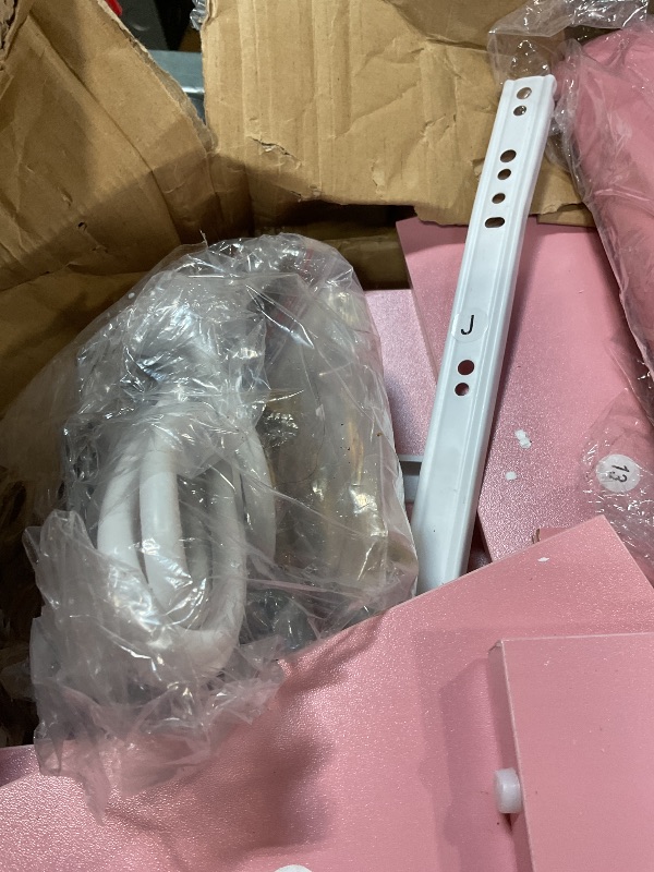 Photo 1 of **MAJOR DAMAGE TO ONE PIECE. SELLING FOR PARTS**DWVO Makeup Vanity Table with 3 Light Modes, 4 Storage Drawers, Built-in Power Outlets & Hairdryer Holder, Makeup Table with Cushioned Stool