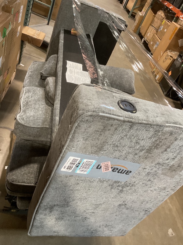 Photo 1 of **DIRT. MINOR BED DAMADE TO FRAME PIECE**Assembly required. **Marsail Pull Out Sofa Bed, Full Size Sleeper Sofa with Memory Foam Mattress, 2 USB Charging and Removable Covers, Loveseat for Living Room, Apartment, Supports 600 LBS, Chenille Fabric, Grey