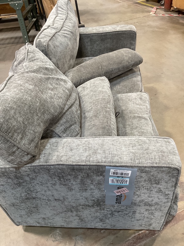 Photo 1 of **DIRT. MINOR BED DAMADE TO FRAME PIECE**Assembly required. **Marsail Pull Out Sofa Bed, Full Size Sleeper Sofa with Memory Foam Mattress, 2 USB Charging and Removable Covers, Loveseat for Living Room, Apartment, Supports 600 LBS, Chenille Fabric, Grey