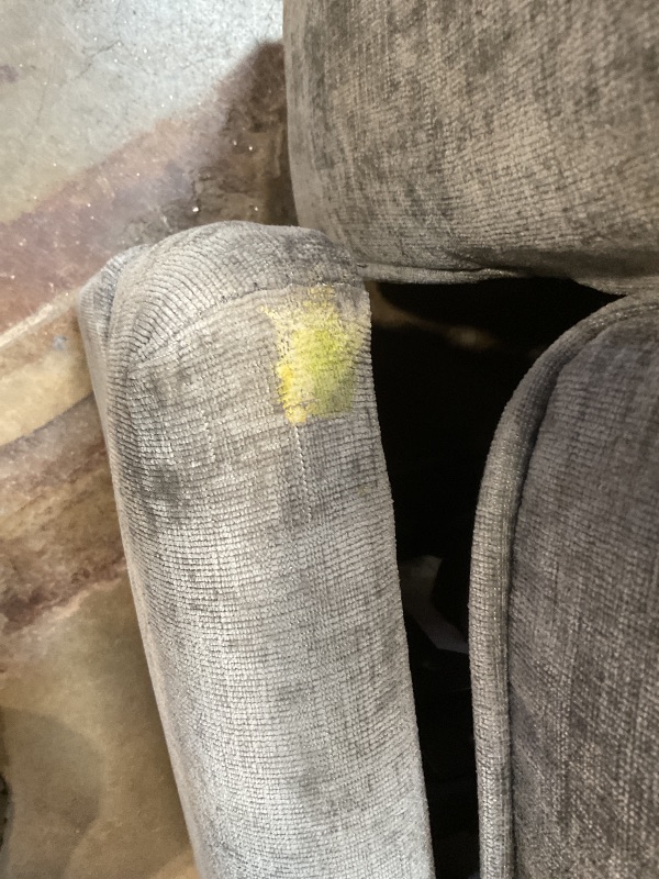 Photo 1 of **DIRT. MINOR BED DAMADE TO FRAME PIECE**Assembly required. **Marsail Pull Out Sofa Bed, Full Size Sleeper Sofa with Memory Foam Mattress, 2 USB Charging and Removable Covers, Loveseat for Living Room, Apartment, Supports 600 LBS, Chenille Fabric, Grey