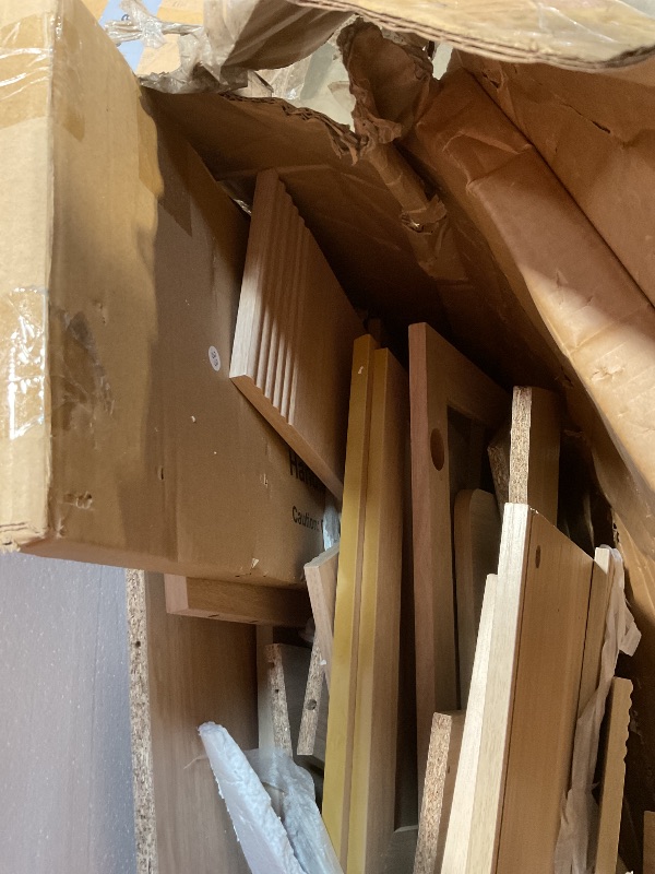 Photo 1 of **SELLING FOR PARTS. MISSING MIRROR. MINOR DAMGE TO CORNER**LINSY Wood Vanity with Glass Top, Makeup Vanity with Storage Drawers, Boho Fluted Vanity Desk with Mirror and Lights, Large Dressing Table with Cabinet and Outlet for Bedroom, Women, Girls