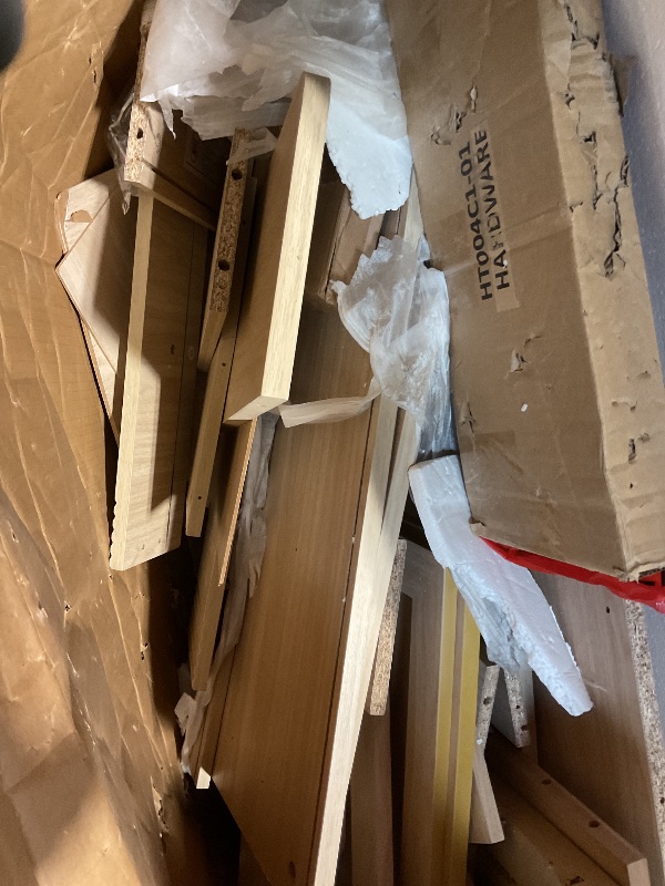 Photo 1 of **SELLING FOR PARTS. MISSING MIRROR. MINOR DAMGE TO CORNER**LINSY Wood Vanity with Glass Top, Makeup Vanity with Storage Drawers, Boho Fluted Vanity Desk with Mirror and Lights, Large Dressing Table with Cabinet and Outlet for Bedroom, Women, Girls