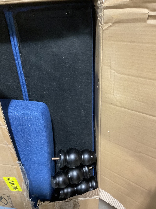 Photo 1 of **MISSING HARDWARE**DRM‘SCUUM 50" W Storage Ottoman Bench with Safety Hinge, Load up to 660 lb Ottoman with Storage, Upholstered Tufted Entryway Bench with Seating for Living Room, Bedroom, Entryway, Blue