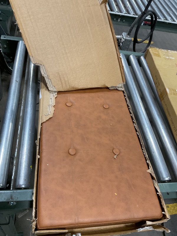 Photo 1 of ***TOP ONLY***SONGMICS Mazie Collection - 43 Inches Folding Storage Ottoman Bench, Ottoman with Storage, Foot Rest Stool, Load 660 lb, Living Room, Bedroom, Entryway, Synthetic Leather, Coffee Brown ULSF070K01