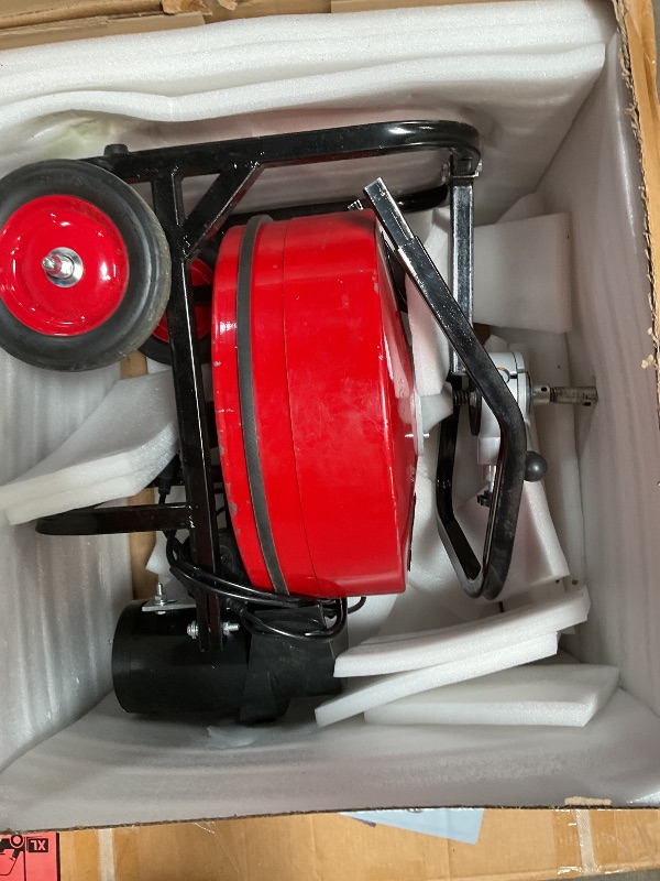 Photo 1 of 100FT Electric Drain Cleaning Machine with 3/4 Inch Cable, 750W Auto Feed Portable Sewer Snake, Air-Activated Foot Switch, 6 Interchangeable Cutters for 4" to 8" Pipes
