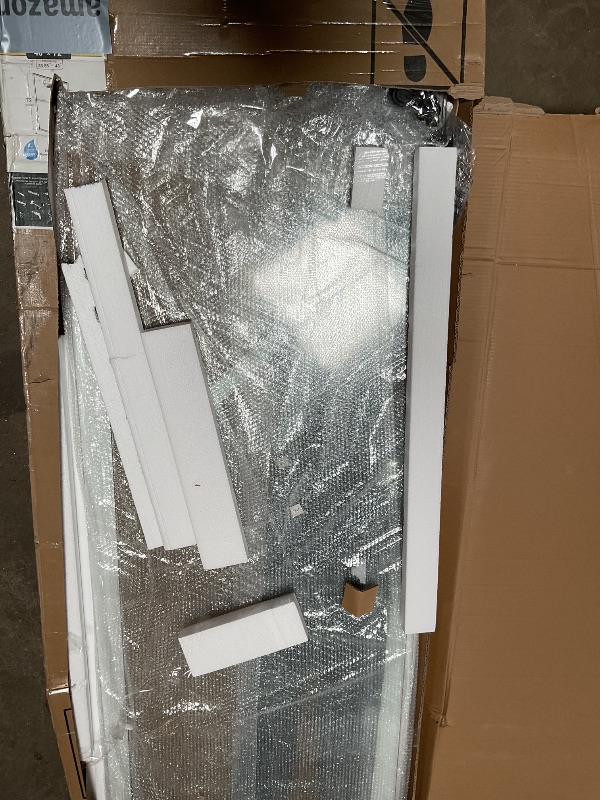 Photo 1 of *MISSING PARTS* Shower Door 48" W x 72" H, Double Sliding Shower Door, Semi-Frameless Bathroom Glass Door with 1/5" Thick Tempered Glass, Stainless Steel Handles Shower Glass Panel (48x 72in. Black)