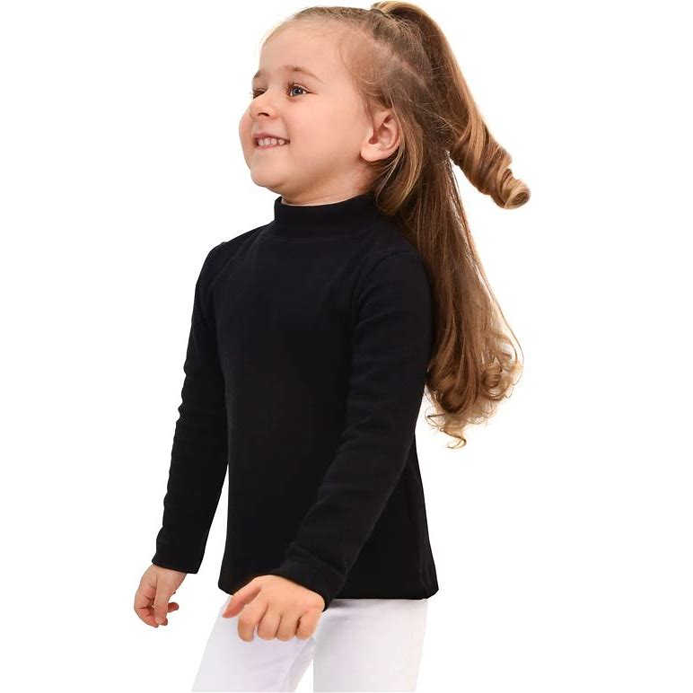 Photo 1 of **PHOTO FOR REFERENCE** Floerns Girls Casual Puff Long Sleeve Round Neck Rib Knit Blouse Tee Tops Black 11-12Y