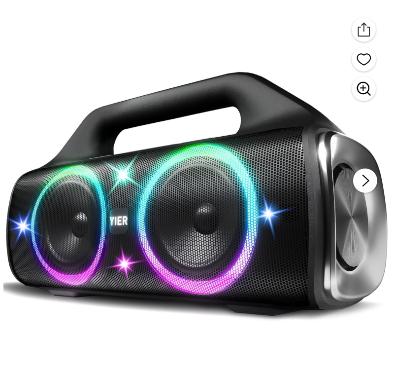 Photo 1 of **FOR PARTS ONLY/NON-FUNCTIONAL** Speakers, 80w (Peak) Portable Wireless Speaker with Lights, Stereo Loud Sound, IP67 Waterproof, Deep Bass Outdoor Speakers Bluetooth 5.0 Dual Pairing for Home Party Beach Camping, Gifts