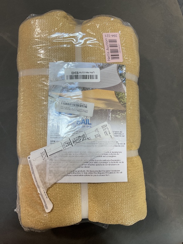 Photo 1 of 16' x 16' x 16' Beige Triangle Sun Shade Sail Outdoor Canopy Awning UPF50+ AGTAPRT18, 95% UV Blockage, Water & Air Permeable, Commercial Standard Heavy Duty (16.5 x 16)