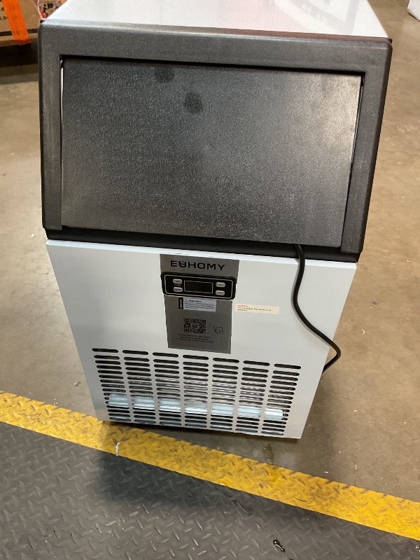 Photo 1 of ***FOR PARTS ONLY NON-FUNCTIONAL HEAVILY DAMAGED*** EUHOMY Commercial Ice Maker Machine - 95lbs Daily Production, 33lbs Ice Storage, Stainless Steel Freestanding & Under Counter Ice Maker, Ideal Ice Maker for Home/Bar/Restaurant/Outdoor Activities