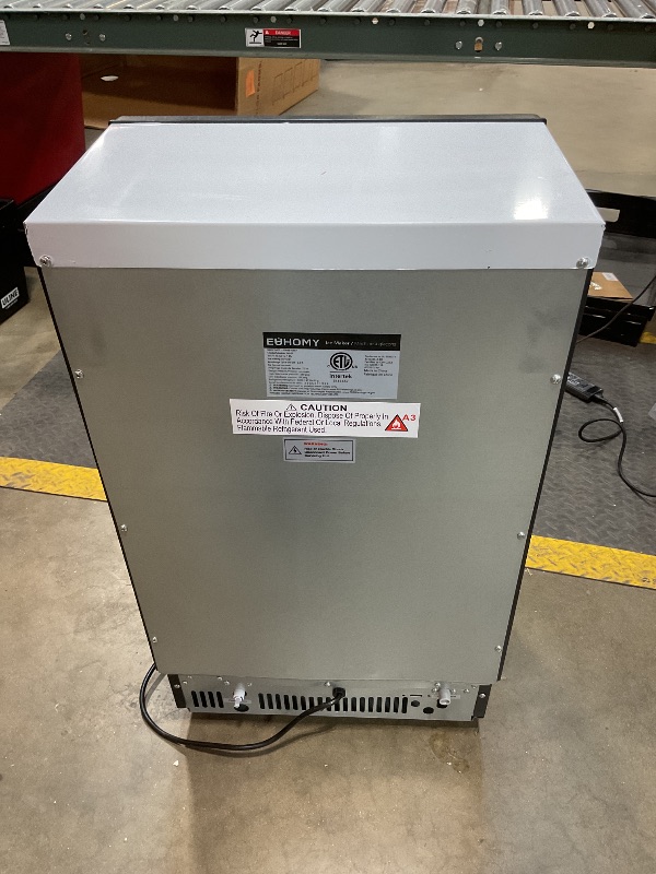 Photo 1 of ***FOR PARTS ONLY NON-FUNCTIONAL HEAVILY DAMAGED*** EUHOMY Commercial Ice Maker Machine - 95lbs Daily Production, 33lbs Ice Storage, Stainless Steel Freestanding & Under Counter Ice Maker, Ideal Ice Maker for Home/Bar/Restaurant/Outdoor Activities