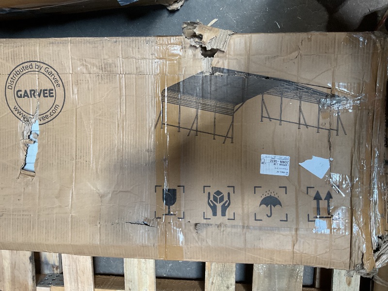 Photo 1 of **PARTIAL SET WHITE ROOF SLATS ONLY** Garvee 20x20x9FT Metal Carport, Oversized Metal Garage