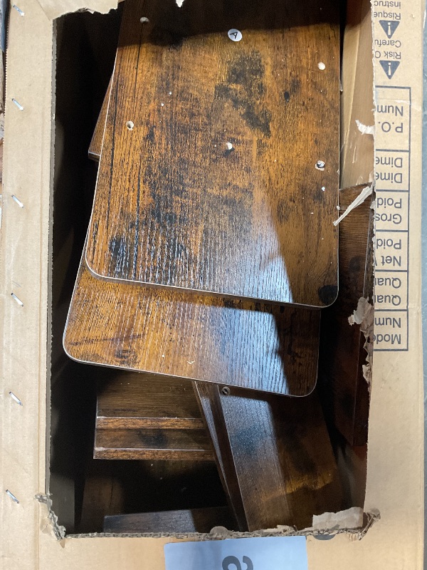 Photo 1 of **FOR PARTS HAS MAJOR DAMAGE** VASAGLE Bookshelf, Tree-Shaped Bookcase with 13 Storage Shelves, Rounded Corners, 9.8”D x 33.9”W x 55.1”H, Rustic Brown ULBC67BXV1