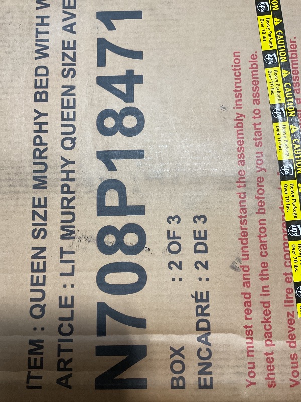 Photo 1 of ****PARTS ONLY INCOMPLETE SET**** Ball & Cast Queen Size Murphy Bed Wall Bed with USB Port and Little Wardrobes,Wood Hideaway Cabinet Bed Frame W/Drawers & Shelves,can be Folded,Slat Support,for Apartment,Bedroom,White