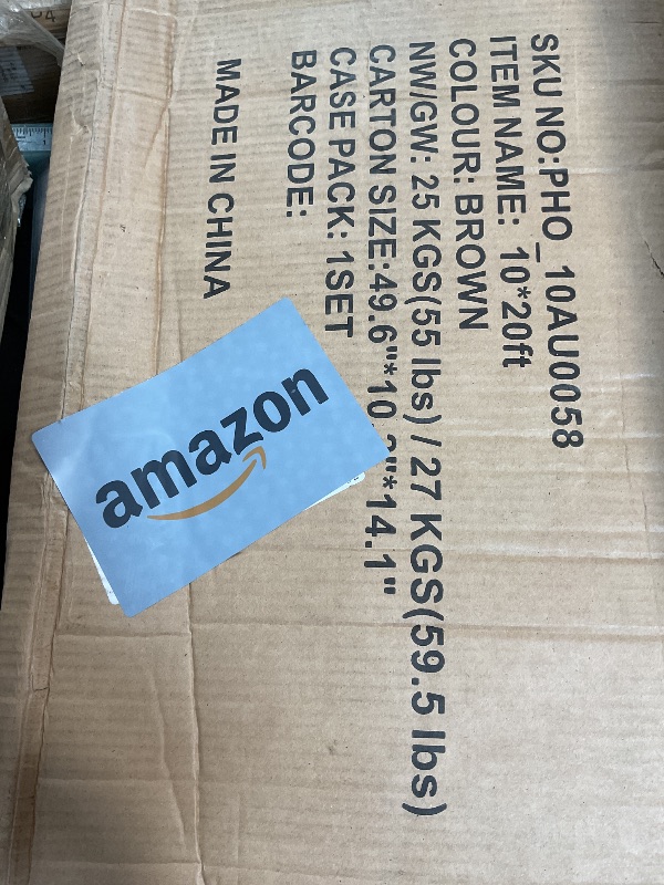 Photo 1 of 10x20 Pop Up Canopy - Easy Up Camping Tent with One Roller Bag, 3 Adjustable Height, 4 Weight Bags for Deck, Garden, Sports, Beach, Party - Tan