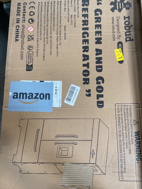 Photo 1 of **INCOMPLETE SET FRIDGE ONLY** ROBOTIME Wooden Play Kitchen, Toddler Kitchen Playset with Oven, Fridge & Washing Machine, Kids Kitchen Playset Gift for 3+ Year Old Boys & Girls