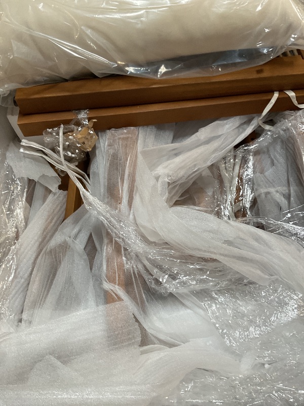 Photo 1 of ***PARTS ONLY*** Merax 4-Piece Outdoor Acacia Wood Wicker Conversation Set with Loveseat,Club Chairs and Coffetable for Backyard Garden