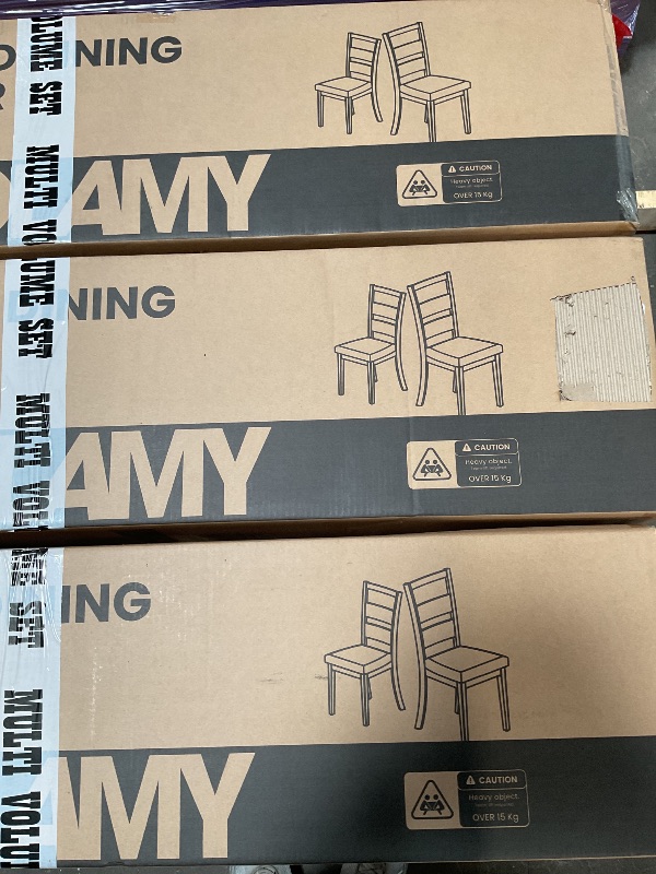 Photo 1 of ****NO TABLE INCLUDED SIX CHAIRS ONLY****COLAMY Rectangle Wooden Dining Room Table Set for 6, Mid Century Modern Kitchen Table and PU Leather High Back Dining Room Chair for Home, Saving Space (NO TABLE), BlackBrown