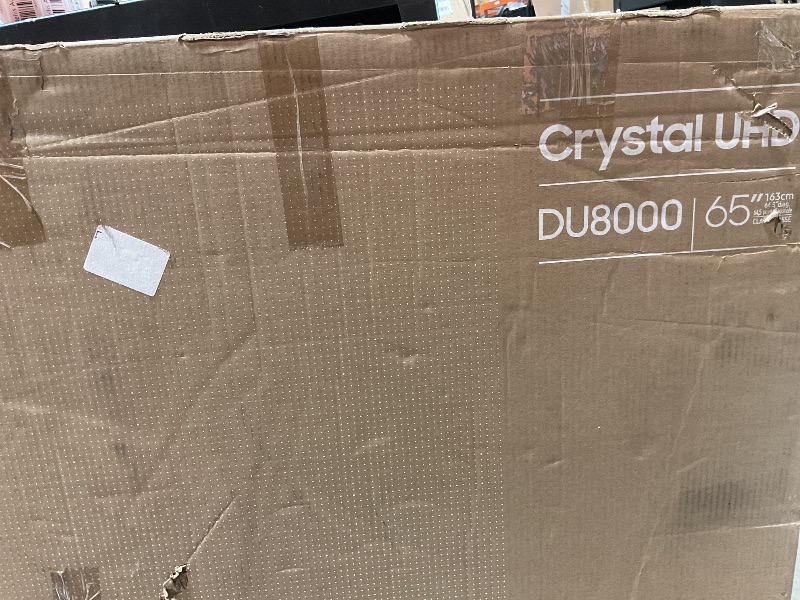 Photo 1 of ****BROKEN TELEVISION PARTS ONLY**** Samsung 65-Inch Class 4K Crystal UHD DU8000 Series HDR Smart TV w/Object Tracking Sound Lite, Motion Xcelerator, Ultra Slim Design, Gaming Hub, Alexa Built-in (UN65DU8000, 2024 Model)