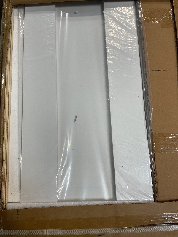 Photo 1 of 24" x 84" Bifold Sliding Barn Door, K Shaped Panel with Sliding Hardware Kit Set, Finished Closet Door Slab, 2.33FT Track for 2 Doors, MDF, White