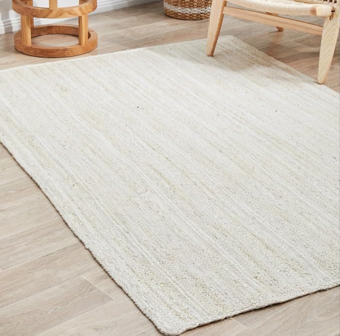 Photo 1 of 100% Jute Area Rug 9x12 Feet Approx- Braided Design Hand Woven Dyed Off-White