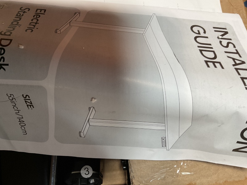 Photo 1 of **FOR PARTS ONLY/NON-FUNCTIONAL** Claiks Electric Standing Desk, Adjustable Height Stand up Desk, 55x24 Inches Sit Stand Home Office Desk with Splice Board, Black Frame/Black Top