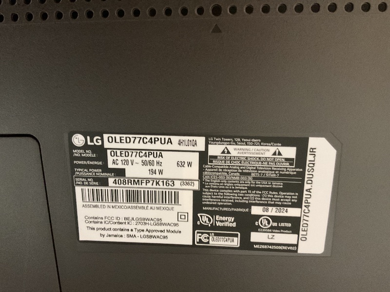 Photo 1 of *OUT OF BOX* LG 77-Inch Class OLED evo C4 Series Smart TV 4K Processor Flat Screen with Magic Remote AI-Powered with Alexa Built-in (OLED77C4PUA, 2024)