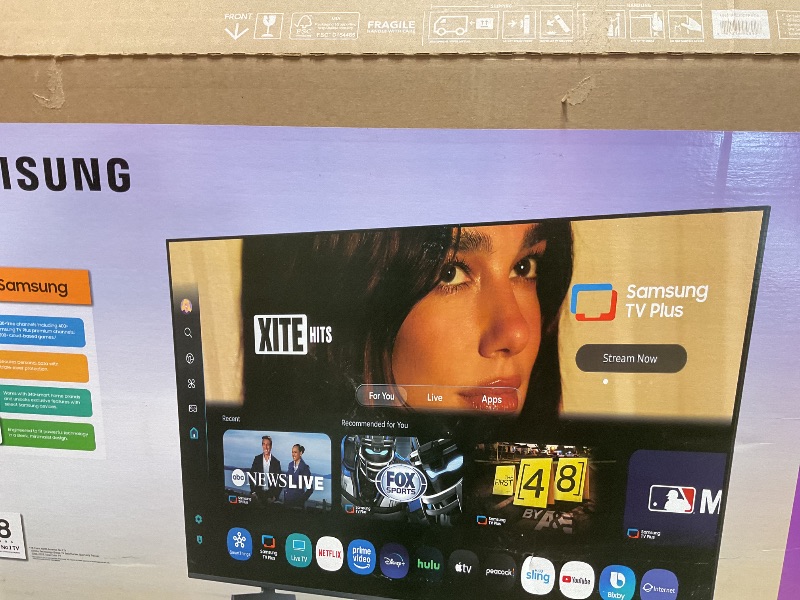 Photo 1 of ***DAMAGED BROKEN TELEVISION PARTS ONLY*** Samsung 58-Inch Class Crystal UHD U8000F 4K Smart TV (2025 Model) Endless Free Content, Crystal Processor 4K, MetalStream Design, Knox Security, Alexa Built-in