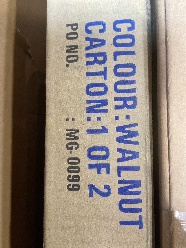 Photo 1 of ****PARTIAL SET BOX MARKED AS 1 of 2**** Baxton Studio Haines Modern and Contemporary Walnut Brown Finished Wood Queen Size Platform Bed