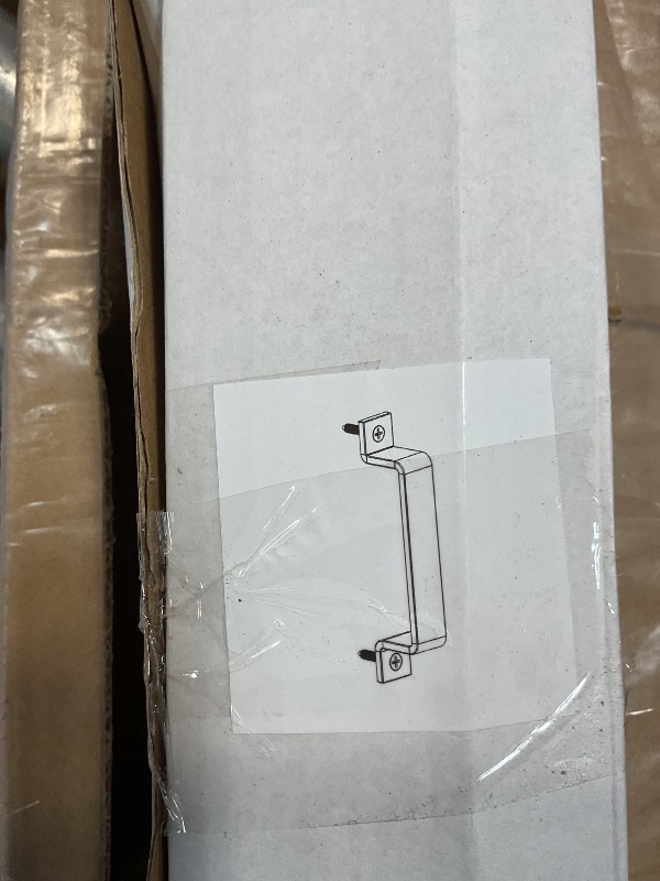 Photo 1 of **HARDWARE ONLY/ NO DOOR** SmartStandard 36x84 inch White Barn Door with 6.6FT Brushed Nickel Sliding Door Hardware Track Kit Included, Solid MDF Slab, Waterproof PVC Surface, 5-Panel, Suitable for Openings up to 34in x 82in