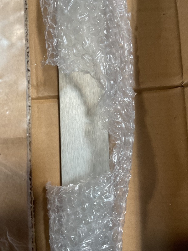 Photo 1 of **HARDWARE ONLY/ NO DOOR** SmartStandard 36x84 inch White Barn Door with 6.6FT Brushed Nickel Sliding Door Hardware Track Kit Included, Solid MDF Slab, Waterproof PVC Surface, 5-Panel, Suitable for Openings up to 34in x 82in