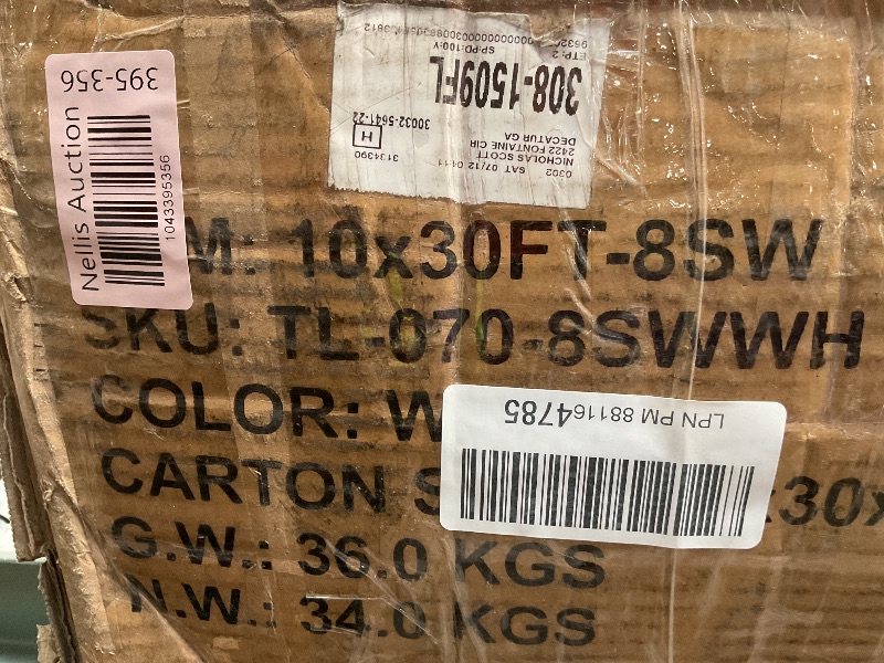 Photo 1 of 10'x30' Outdoor Party Tent with 8 Removable Sidewalls, Waterproof Canopy Patio Wedding Gazebo, White
