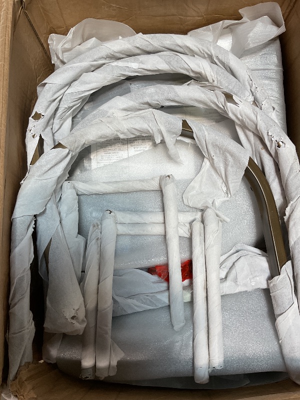 Photo 1 of ****SEE PHOTOS AND CLERK COMMENTS****26" H Counter Height Bar Stools Set of 2, Modern Faux Leather Upholstered Barstools with Backrest for Kitchen Island, Gold Metal Frames, Brown