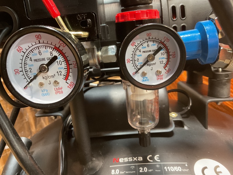 Photo 1 of 14 Gallon Ultra Quiet Air Compressor with 2 Quick Couplers 2HP 8.75 CFM, Max 115 PSI Pressure Oil-Free Air Compressor Tank, 70dB Quiet Compressor for Auto Repair, Tire Inflation 110V/60hz