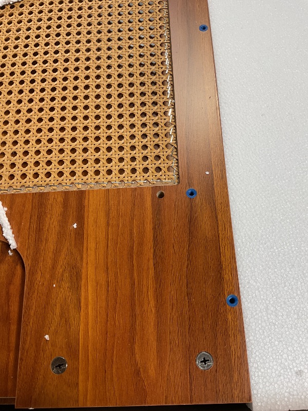 Photo 1 of ***FOR PARTS ONLY/NON-FUNCTIONAL** Tribesigns Rattan Home Bar Unit, Farmhouse 4-Tier Bar Table with 4 Stemware Racks and Heightened Base, Liquor Wine Bar Cabinet Mini Bar Table for Home Pub, Caramel Brown