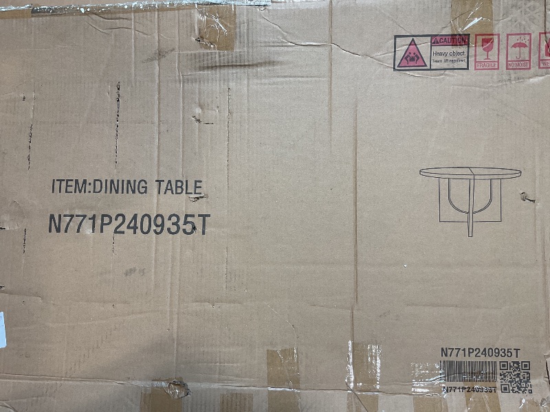 Photo 1 of **PHOTO FOR STYLE REFERENCE (COLOR BROWN) GraceNook 47.24" Round Dining Table, Small Dining Table for 2,4,6, Farmhouse Kitchen Table with Cross Sturdy Legs for Kitchen, Dining Room and Living Room