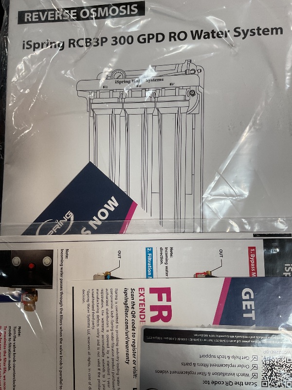 Photo 1 of **FOR PARTS/BROKEN NEAR THE VALVE**  iSpring Spotless Car Wash System with Bypass Valve, Deionized Water System for Spot Free RVs, Model: WGB22BD-BP