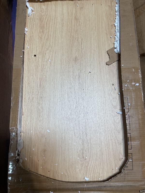 Photo 1 of **FOR PARTS ONLY HAS BROKEN PIECES INSIDE PACKAGING** 55'' TV Stand for 65 Inch, Fluted Modern TV Stands for Living Room with Sliding Doors and Adjustable Shelf, Entertainment Center with Storage Media TV Console Table for Bedroom (Natural Oak)