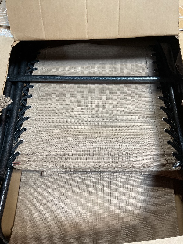 Photo 1 of **FOR PARTS ONLY/NON-FUNCTIONAL** Yaheetech 26in Rocking Chair Outdoor Zero Gravity Folding Chairs Rocking Chairs Foldable Outdoor Reclining Lounge Chair for Outside Lawn with Cupholder/Pillow Ergonomic Design for Rest, Beige