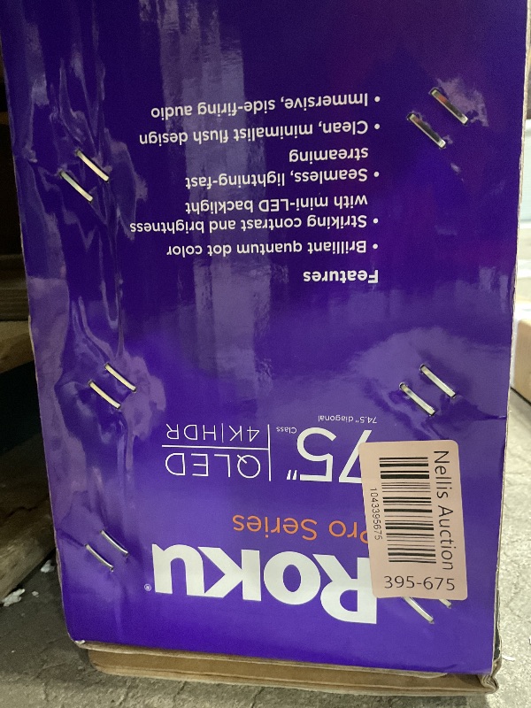 Photo 1 of ****BROKEN TELEVISION PARTS ONLY**** Roku Smart TV 2025 – 75-Inch Pro Series, Mini-LED TV – RokuTV with Backlit Voice Remote Pro – Flat Screen 4K QLED Television with 120Hz Refresh Rate & Dolby Vision IQ, Live News, Sports, Entertainment