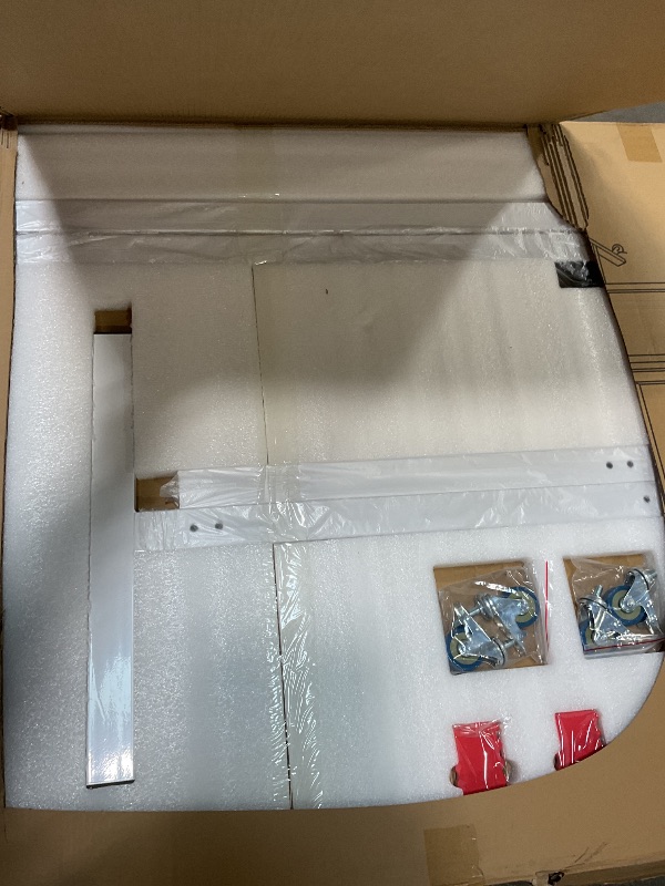 Photo 1 of **UNKNOWN DAMAGES/MISSING PARTS** Double-Sided Mobile Whiteboard Magnet Dry Erase Board on Wheels - Aluminum Frame Magnetic Portable Stand Whiteboard- 48"x36" Rolling White Boards with Easy Flip Feature