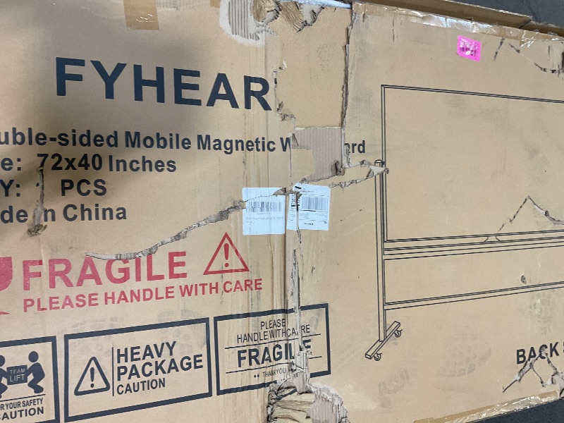 Photo 1 of **UNKNOWN DAMAGES/MISSING PARTS** Double-Sided Mobile Whiteboard Magnet Dry Erase Board on Wheels - Aluminum Frame Magnetic Portable Stand Whiteboard- 48"x36" Rolling White Boards with Easy Flip Feature