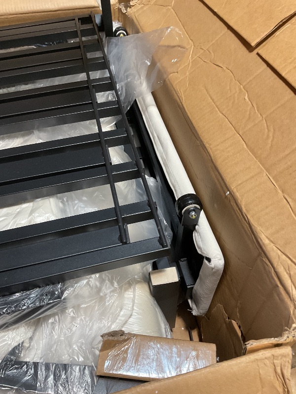 Photo 1 of *missing parts*3 in 1 Convertible Sleeper Sofa Bed, Modern Beige Fabric Loveseat Futon Couch, Reclining Backrest, Pockets for Living Room